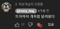 뜨자마자 개처럼 달려왔다