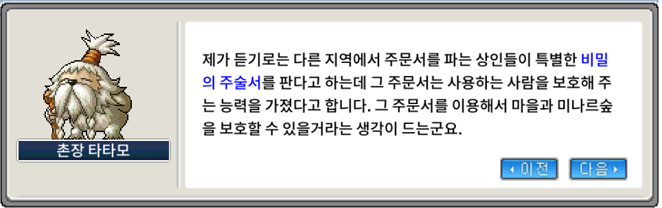 촌장 타타모 비밀의 주술서