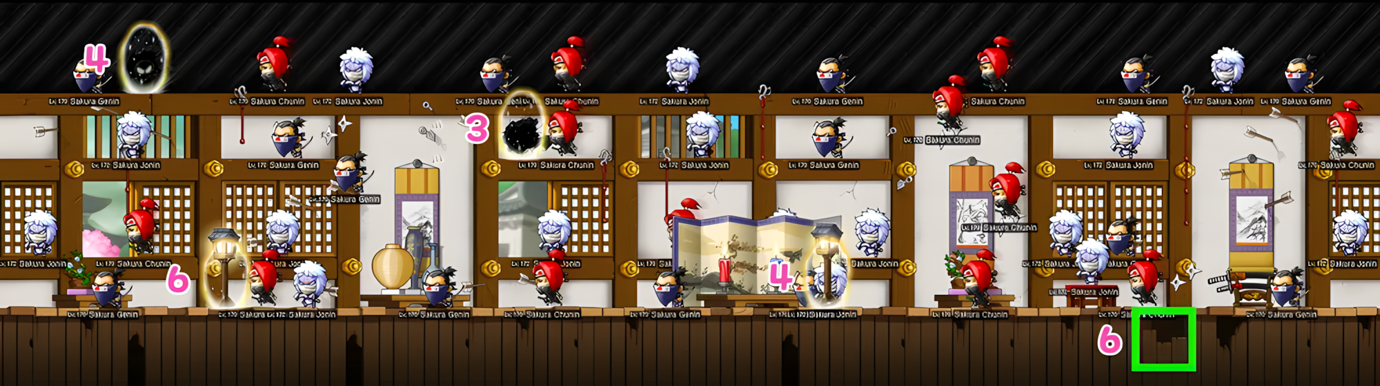 메이플랜드 카에데성 맵 한눈에 보기 8 메이플랜드 카에데 성 복도 5