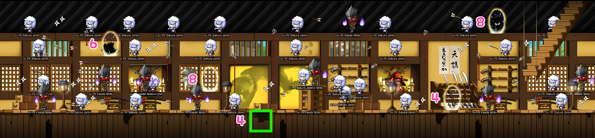 메이플랜드 카에데성 맵 한눈에 보기 10 메이플랜드 카에데 성 복도 7