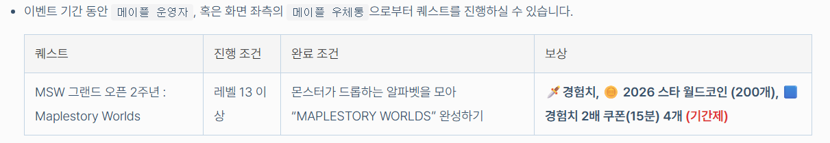 MSW 2주년 알파벳 모으기